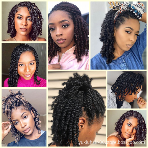 Spring Twist Crochet Braid hair 20Roots Black Color Passion Twist Synthetic Braiding Hair Extensions